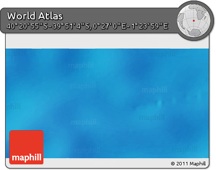 Shaded Relief 3D Map of the Area around 40° 6' 0" S, 0° 55' 29" E