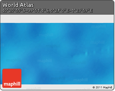 Shaded Relief 3D Map of the Area around 40° 6' 0" S, 0° 55' 29" E