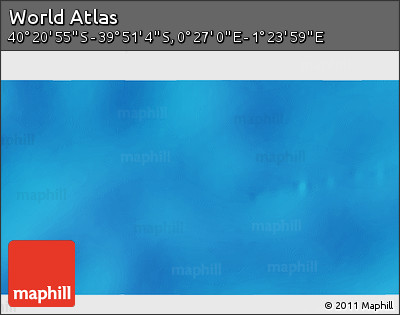 Shaded Relief 3D Map of the Area around 40° 6' 0" S, 0° 55' 29" E