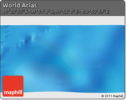 Shaded Relief 3D Map of the Area around 40° 6' 0" S, 100° 22' 30" E