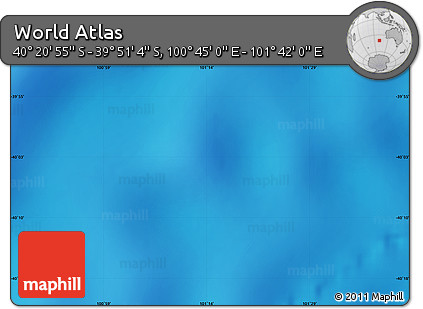 Physical Map of the Area around 40° 6' 0" S, 101° 13' 29" E