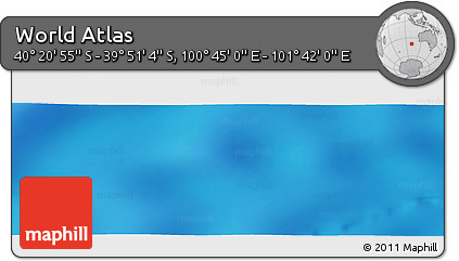 Physical Panoramic Map of the Area around 40° 6' 0" S, 101° 13' 29" E
