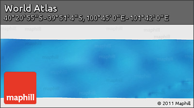 Physical Panoramic Map of the Area around 40° 6' 0" S, 101° 13' 29" E