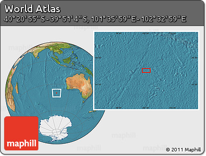 Satellite Location Map of the Area around 40° 6' 0" S, 102° 4' 29" E