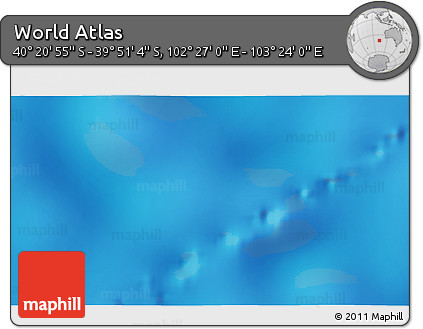 Physical 3D Map of the Area around 40° 6' 0" S, 102° 55' 30" E