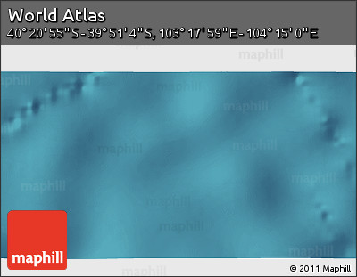 Satellite 3D Map of the Area around 40° 6' 0" S, 103° 46' 30" E