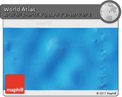 Physical 3D Map of the Area around 40° 6' 0" S, 104° 37' 30" E