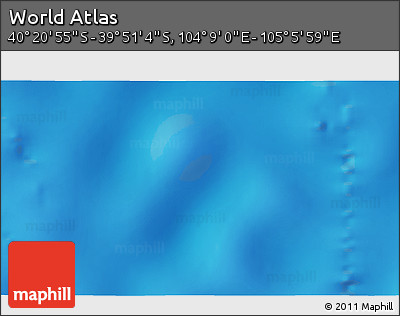 Physical 3D Map of the Area around 40° 6' 0" S, 104° 37' 30" E
