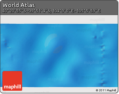 Physical 3D Map of the Area around 40° 6' 0" S, 104° 37' 30" E