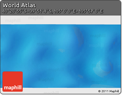 Physical 3D Map of the Area around 40° 6' 0" S, 105° 28' 29" E