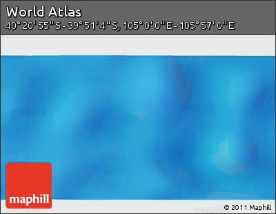 Shaded Relief 3D Map of the Area around 40° 6' 0" S, 105° 28' 29" E
