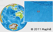 Physical Location Map of the area around 40° 6' 0" S, 106° 19' 29" E