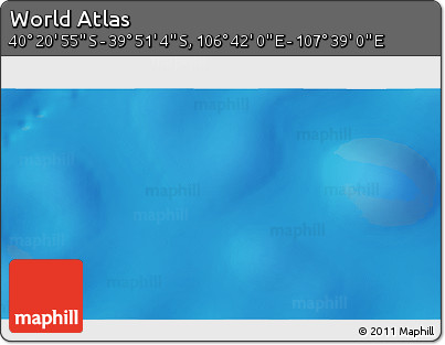 Physical 3D Map of the Area around 40° 6' 0" S, 107° 10' 30" E