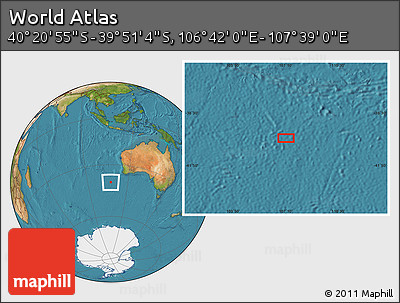 Satellite Location Map of the Area around 40° 6' 0" S, 107° 10' 30" E