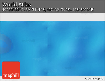 Shaded Relief 3D Map of the Area around 40° 6' 0" S, 108° 1' 30" E