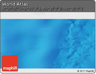 Physical 3D Map of the Area around 40° 6' 0" S, 109° 43' 29" E