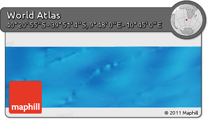 Physical Panoramic Map of the Area around 40° 6' 0" S, 10° 16' 30" E