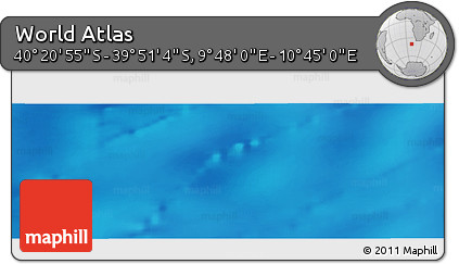 Shaded Relief Panoramic Map of the Area around 40° 6' 0" S, 10° 16' 30" E