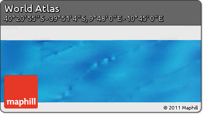 Shaded Relief Panoramic Map of the Area around 40° 6' 0" S, 10° 16' 30" E