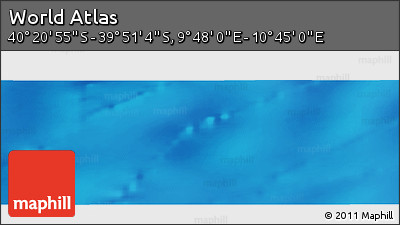 Shaded Relief Panoramic Map of the Area around 40° 6' 0" S, 10° 16' 30" E