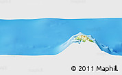 Physical Panoramic Map of the area around 40° 6' 0" S, 10° 7' 30" W