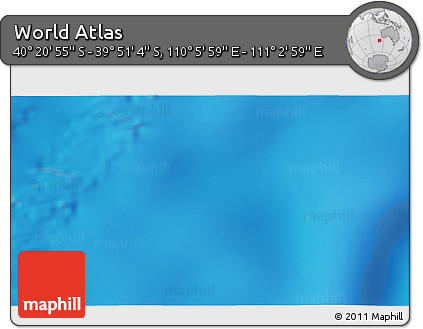Physical 3D Map of the Area around 40° 6' 0" S, 110° 34' 29" E