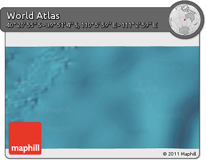 Satellite 3D Map of the Area around 40° 6' 0" S, 110° 34' 29" E