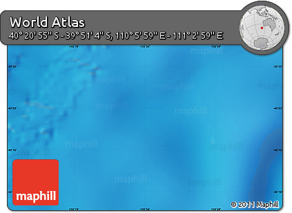 Physical Map of the Area around 40° 6' 0" S, 110° 34' 29" E