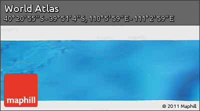 Physical Panoramic Map of the Area around 40° 6' 0" S, 110° 34' 29" E