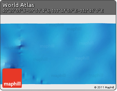 Physical 3D Map of the Area around 40° 6' 0" S, 112° 16' 30" E
