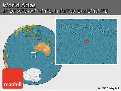 Satellite Location Map of the Area around 40° 6' 0" S, 112° 16' 30" E