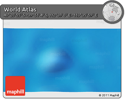 Shaded Relief 3D Map of the Area around 40° 6' 0" S, 113° 7' 30" E