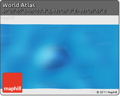 Shaded Relief 3D Map of the Area around 40° 6' 0" S, 113° 7' 30" E