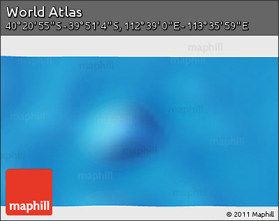 Shaded Relief 3D Map of the Area around 40° 6' 0" S, 113° 7' 30" E