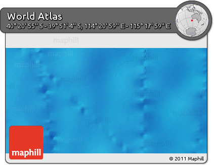 Physical 3D Map of the Area around 40° 6' 0" S, 114° 49' 29" E