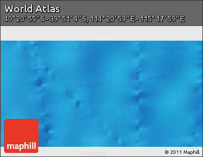 Physical 3D Map of the Area around 40° 6' 0" S, 114° 49' 29" E
