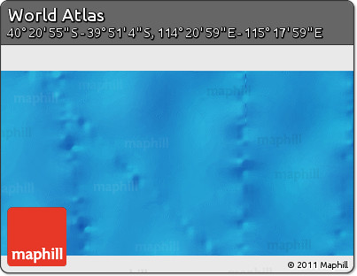 Physical 3D Map of the Area around 40° 6' 0" S, 114° 49' 29" E