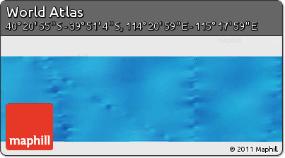 Physical Panoramic Map of the Area around 40° 6' 0" S, 114° 49' 29" E