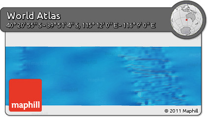 Physical Panoramic Map of the Area around 40° 6' 0" S, 115° 40' 30" E