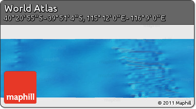 Physical Panoramic Map of the Area around 40° 6' 0" S, 115° 40' 30" E