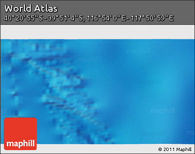 Physical 3D Map of the Area around 40° 6' 0" S, 117° 22' 30" E