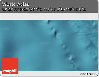 Satellite 3D Map of the Area around 40° 6' 0" S, 118° 13' 29" E