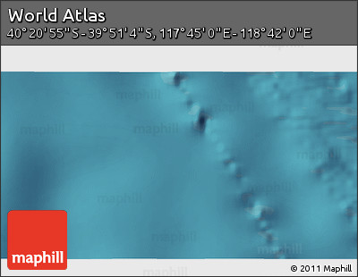 Satellite 3D Map of the Area around 40° 6' 0" S, 118° 13' 29" E
