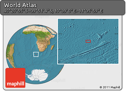 Satellite Location Map of the Area around 40° 6' 0" S, 11° 7' 30" E