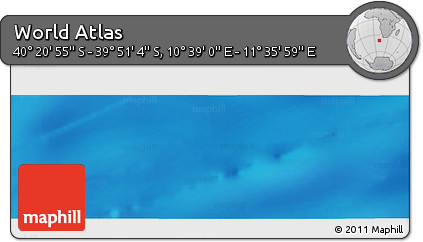 Physical Panoramic Map of the Area around 40° 6' 0" S, 11° 7' 30" E