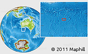 Physical Location Map of the area around 40° 6' 0" S, 120° 46' 30" E
