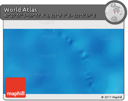 Physical 3D Map of the Area around 40° 6' 0" S, 121° 37' 30" E