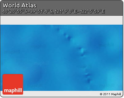 Physical 3D Map of the Area around 40° 6' 0" S, 121° 37' 30" E