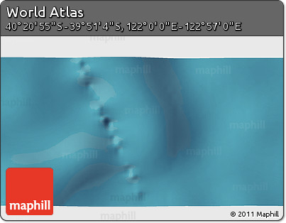 Satellite 3D Map of the Area around 40° 6' 0" S, 122° 28' 29" E