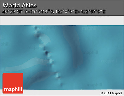 Satellite 3D Map of the Area around 40° 6' 0" S, 122° 28' 29" E